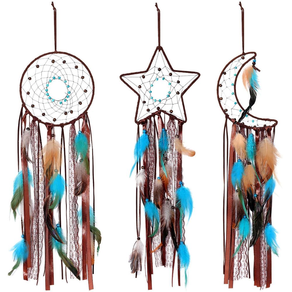3 Pcs Dream Catcher Moon Sun Star Design Handmade Traditional Design Craft😛